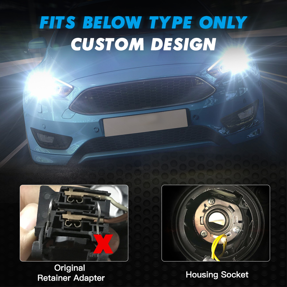 2x H7 DEL Ampoules Phare LOW BEAM + Adaptateurs pour Ford Mondeo MK4