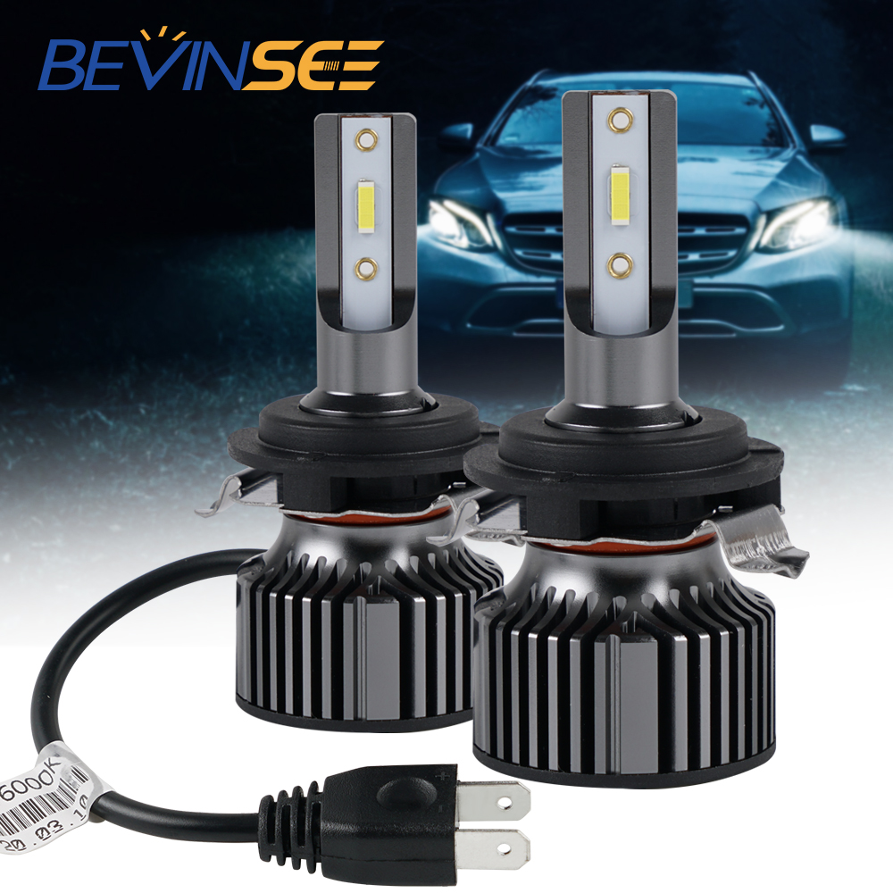 H7 LED Headlight Bulbs Adapter Set High Low Beam Fit for BMW E60 E61 X5